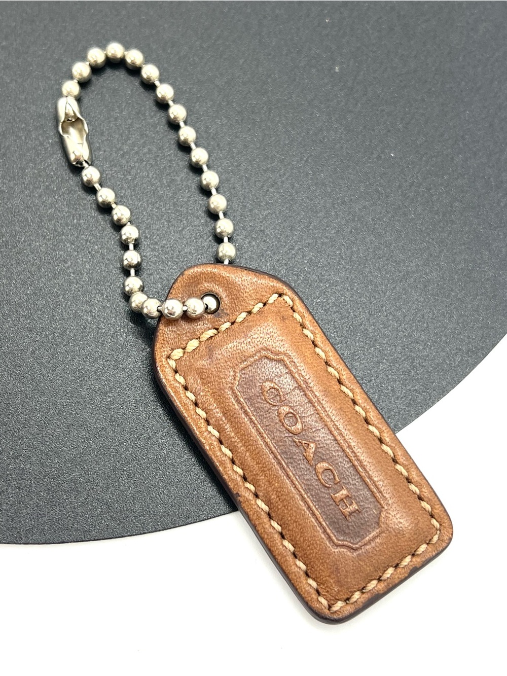 Authentic Vintage Coach Leather Hang Tag / Bag Charm